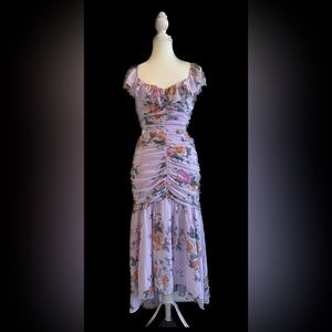 Astr Devereaux Midi Dress in Purple Floral Size S small. (Fits size 2-4).